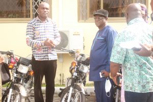 Read more about the article PRESENTATION OF MOTOBIKES TO THE HONORABLE MEMBERS OF EFFIA-KWESIMINTSIM MUNICIPAL ASSEMBLY (EKMA) BY THE M.C.E